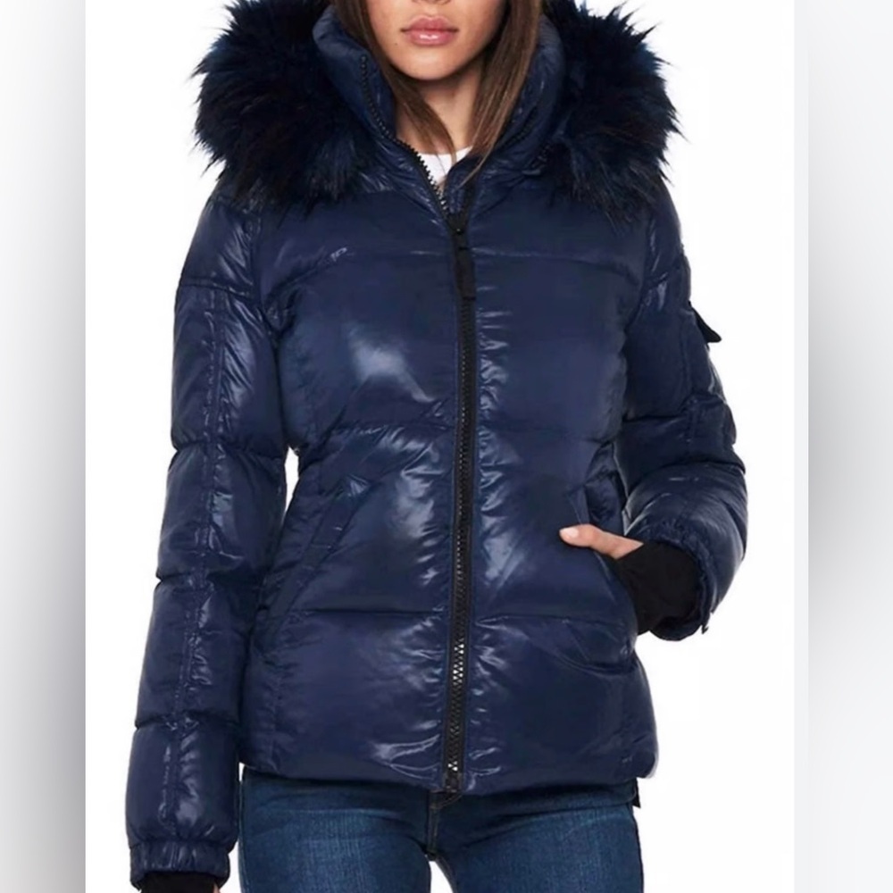S13 Women's Kylie Down Puffer Jacket with Faux Fur Trimmed Hood